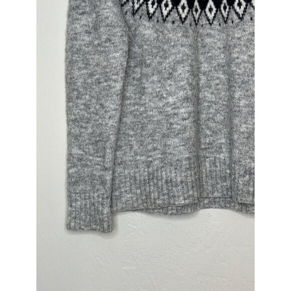 Aspen Faire Isle Turtleneck Ski Sweater Gray Soft Cozy Pullover Polyester Wool S - Picture 3 of 7